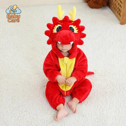 Déguisement dinosaure Bébé Dragon Rouge Flanelle Douce