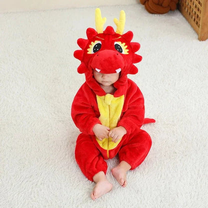 Déguisement dinosaure Bébé Dragon Rouge Flanelle Douce