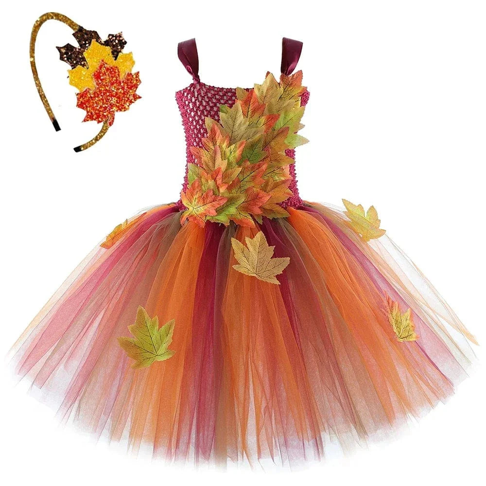 Déguisement fée Automne Enfant avec Tulle