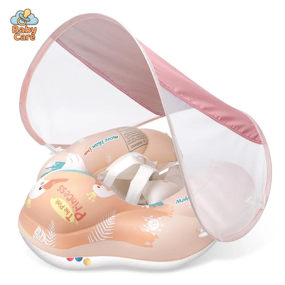 Bouée pour bébé Rose avec ombrelle – flotteur pour bébé