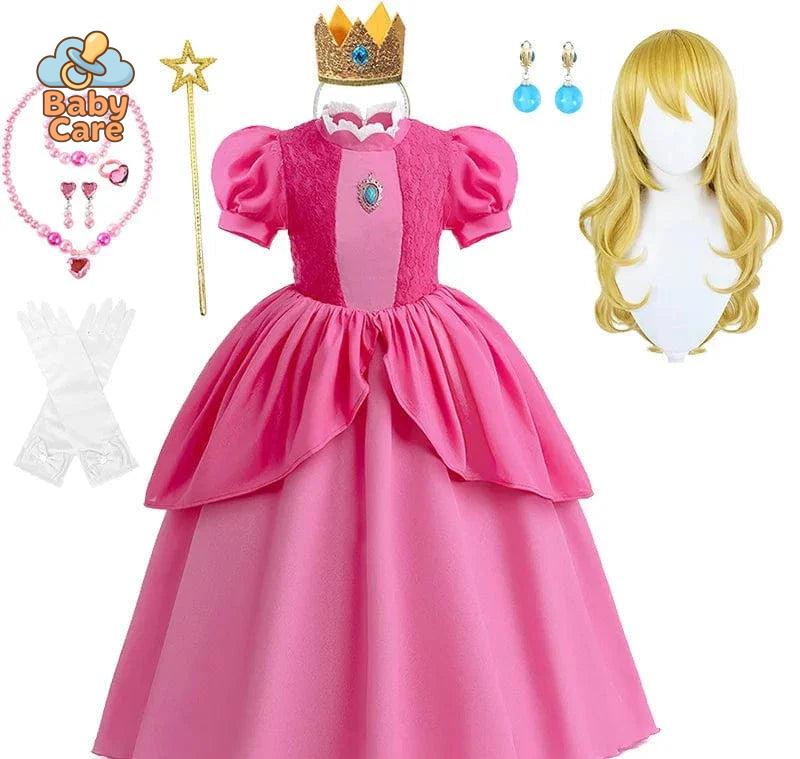Déguisement Princesse Cosplay Peach Rose Enfant