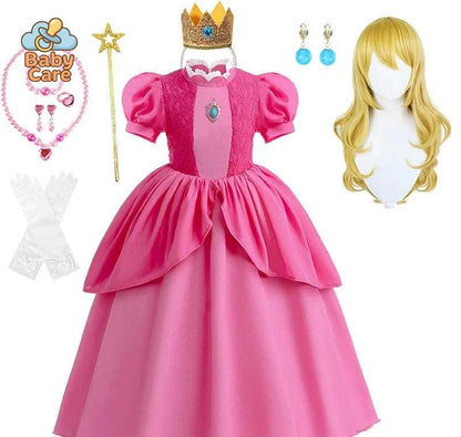 Déguisement Princesse Cosplay Peach Rose Enfant