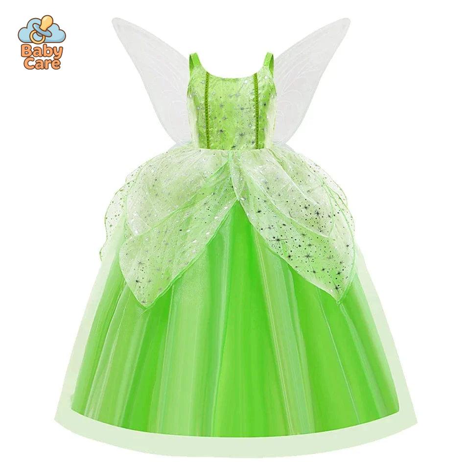 Déguisement fée Princesse Verte Ailée Enfant
