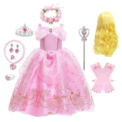 Déguisement Princesse Aurore Enfant Robe Luxueux