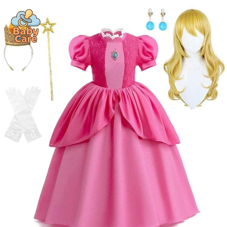Déguisement Princesse Cosplay Peach Rose Enfant