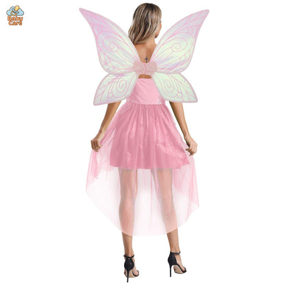 Déguisement fée Robe Elfique Verte avec Ailes Papillon