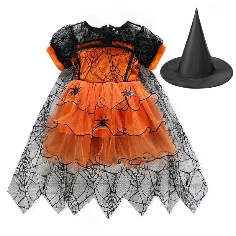 Costume de Sorcière Multicolore Enfant avec Chapeau