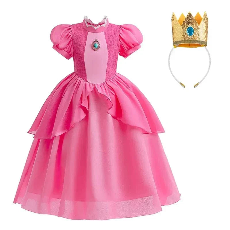 Déguisement Princesse Peach Rose Enfant Cosplay