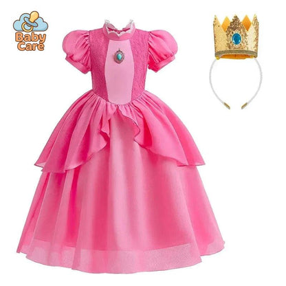 Déguisement Princesse Peach Rose Enfant Cosplay