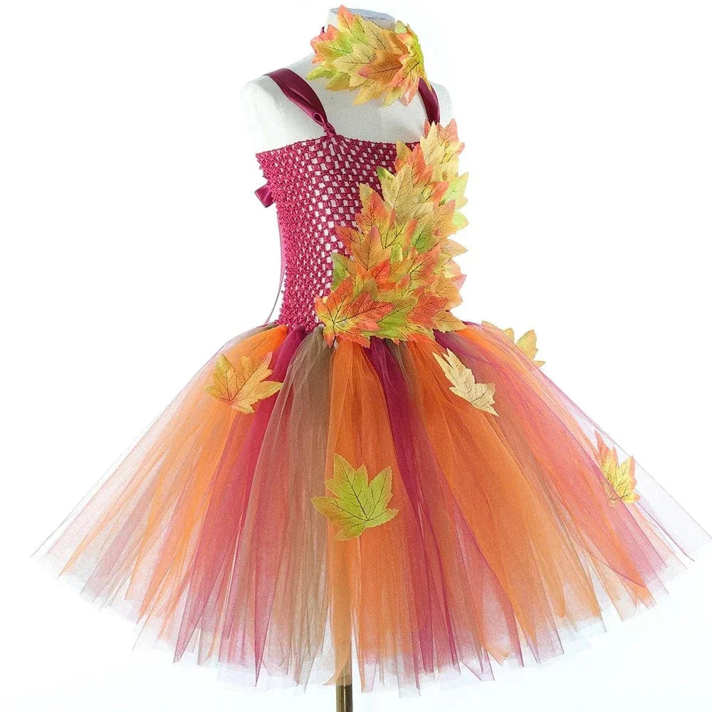 Déguisement fée Automne Enfant avec Tulle