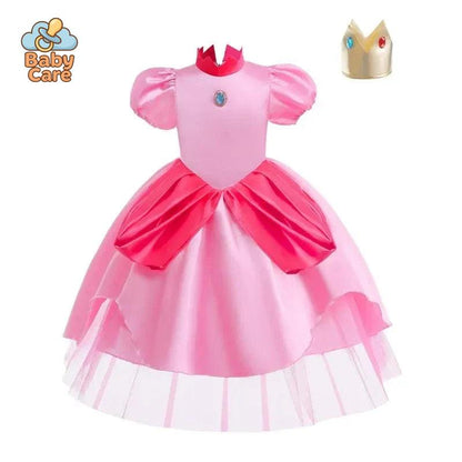 Déguisement Princesse Peach Rose Enfant Cosplay