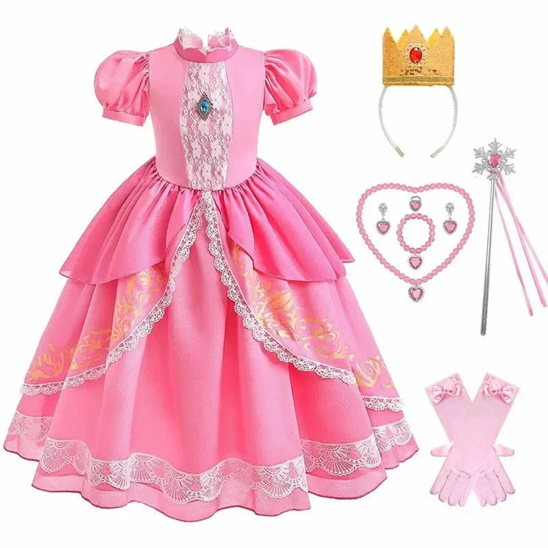 Déguisement Princesse Peach Rose Enfant Cosplay