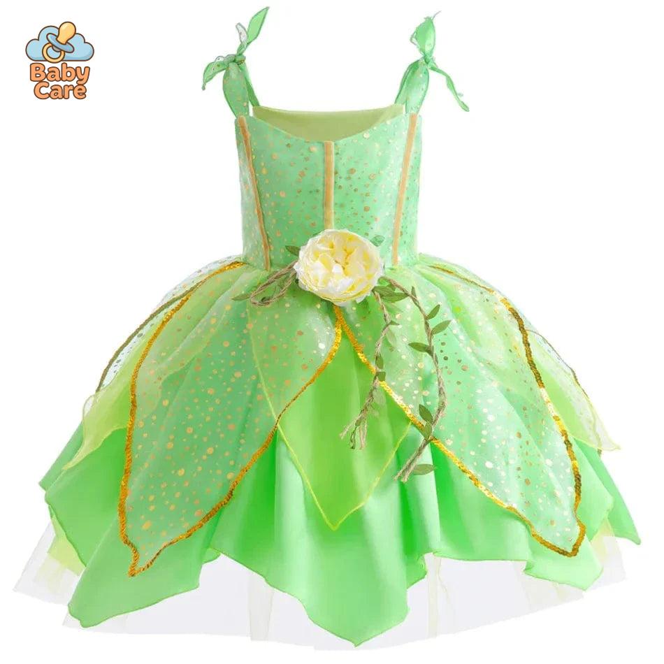 Déguisement fée Princesse Verte Ailée Enfant