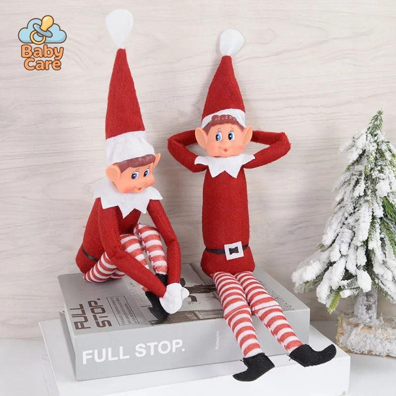 Lutin Farceur de Noël – Garçon Elfie – Peluche Elfe Rouge 40cm