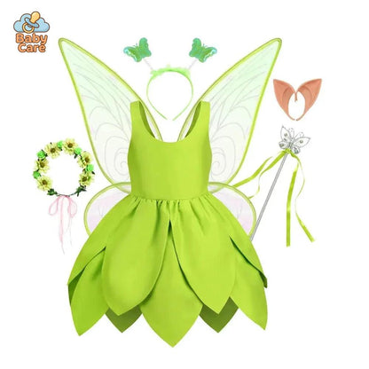 Déguisement fée Clochette Robe Verte Féérique Enfant