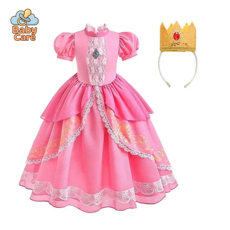 Déguisement Princesse Peach Rose Enfant Cosplay