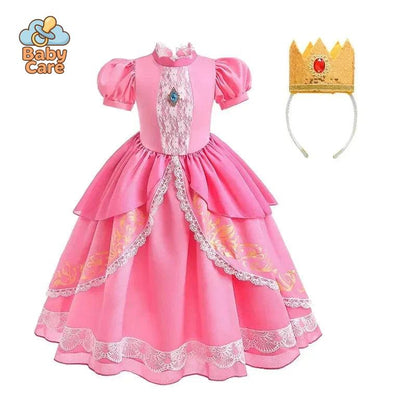 Déguisement Princesse Peach Rose Enfant Cosplay
