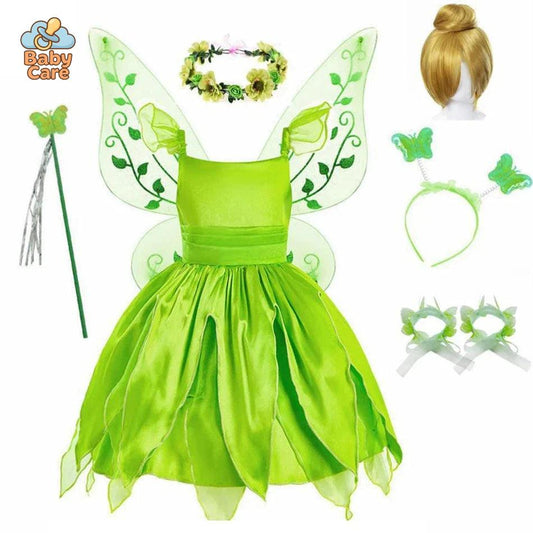 Déguisement fée Princesse Verte Ailée Enfant