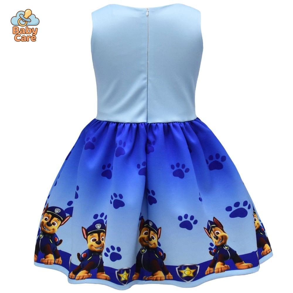 Déguisement robe pat patrouille fille avec cape et masque