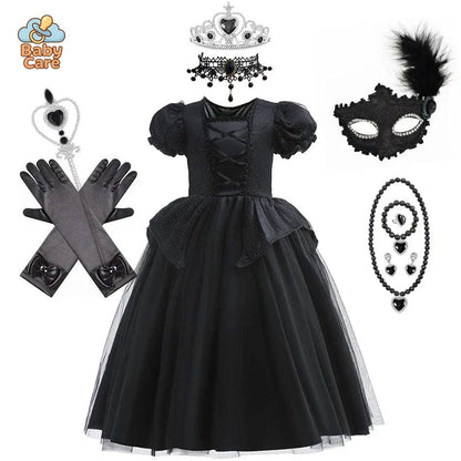 Déguisement de Sorcière Enfant Noir Dentelle Luxe