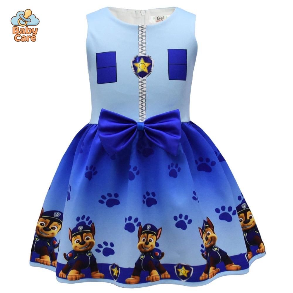 Déguisement robe pat patrouille fille avec cape et masque