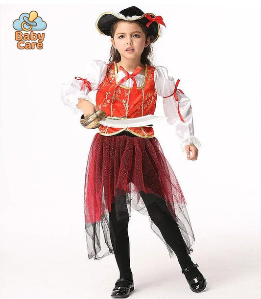 Déguisement pirate fillette avec chapeau