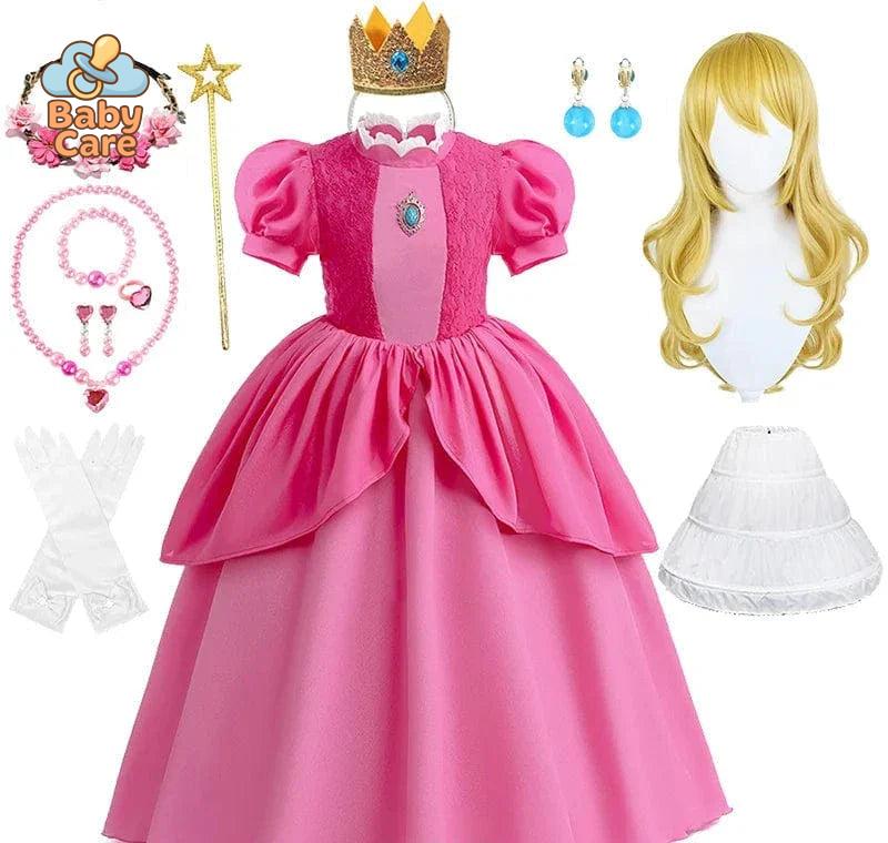Déguisement Princesse Cosplay Peach Rose Enfant