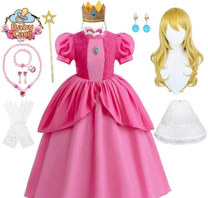 Déguisement Princesse Cosplay Peach Rose Enfant