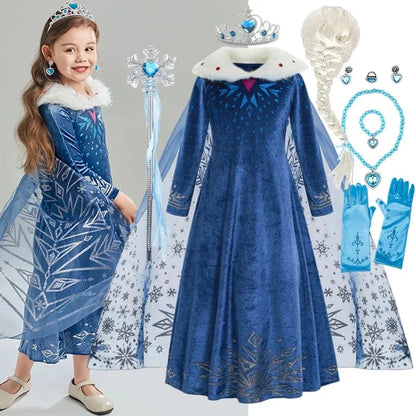 Déguisement Princesse Robe Elsa Anna Fille