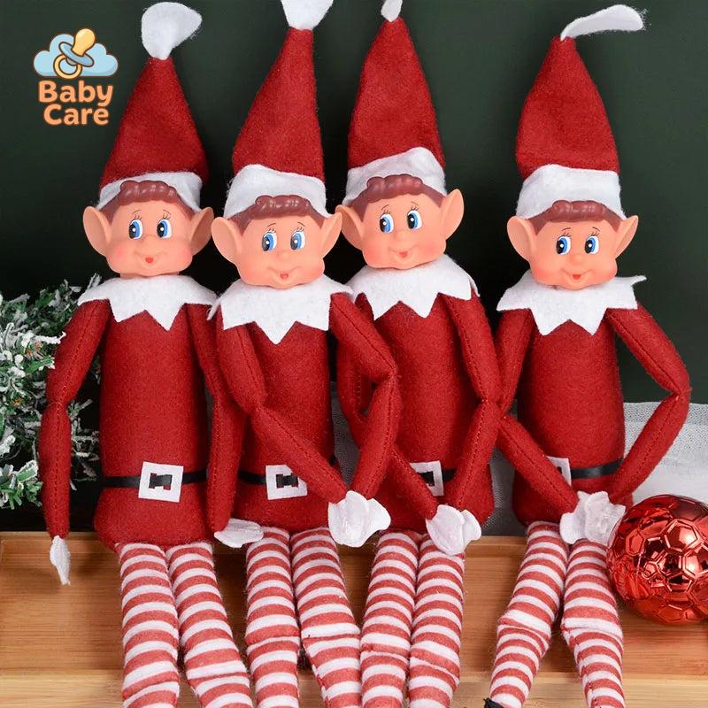 Lutin Farceur de Noël – Garçon Elfie – Peluche Elfe Rouge 40cm