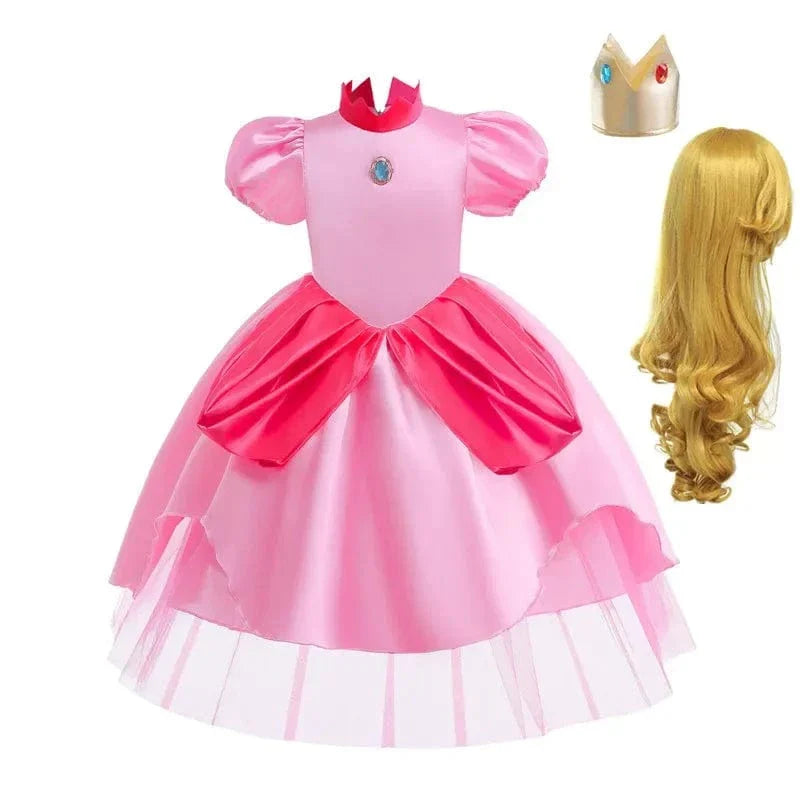 Déguisement Princesse Peach Rose Enfant Cosplay