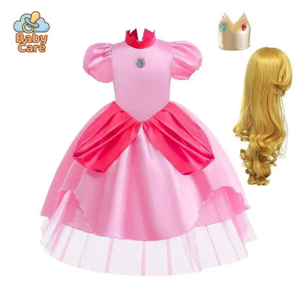 Déguisement Princesse Peach Rose Enfant Cosplay