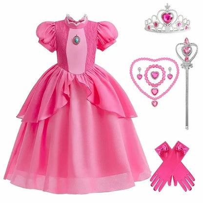 Déguisement Princesse Peach Rose Enfant Cosplay