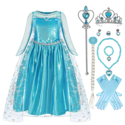 Déguisement Princesse Robe Elsa Anna Fille