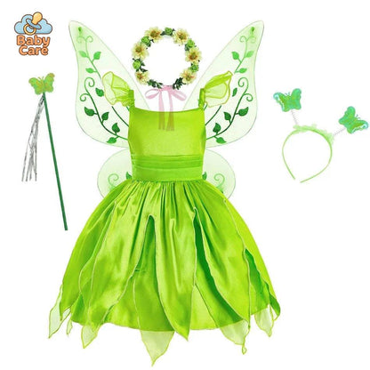 Déguisement fée Princesse Verte Ailée Enfant