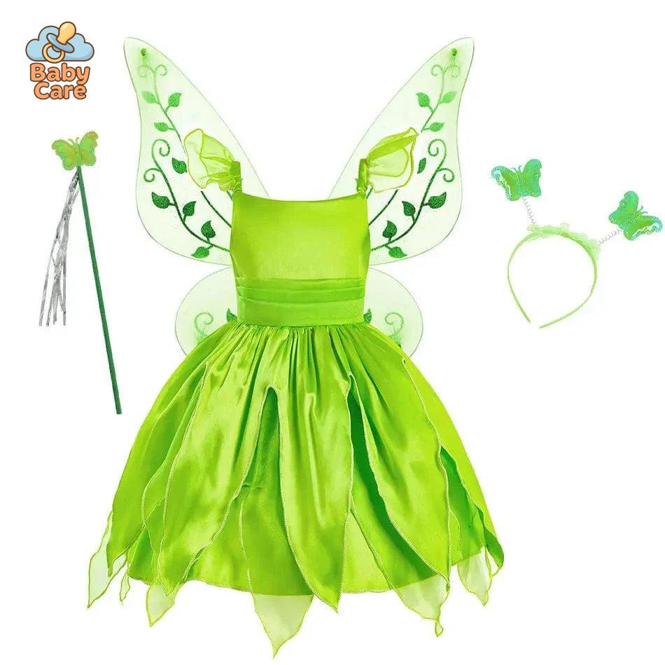 Déguisement fée Princesse Verte Ailée Enfant