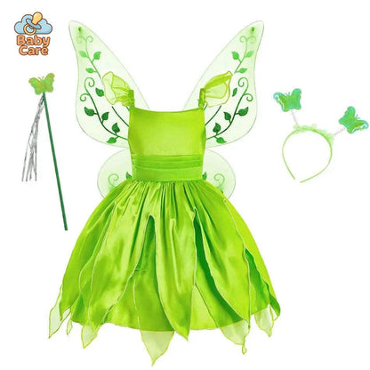 Déguisement fée Princesse Verte Ailée Enfant