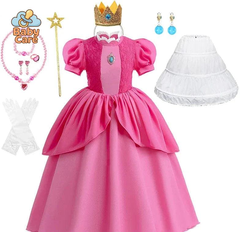Déguisement Princesse Cosplay Peach Rose Enfant