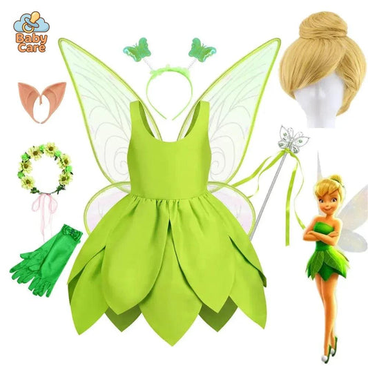 Déguisement fée Clochette Robe Verte Féérique Enfant