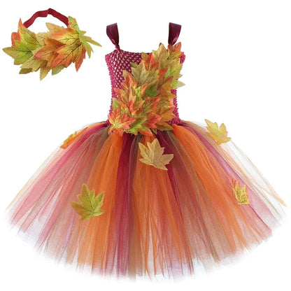 Déguisement fée Automne Enfant avec Tulle