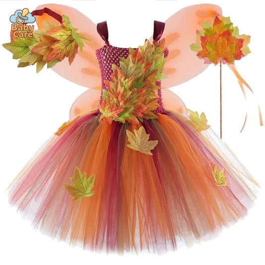 Déguisement fée Automne Enfant avec Tulle