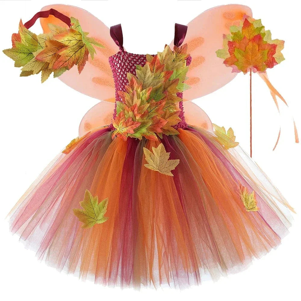 Déguisement fée Automne Enfant avec Tulle