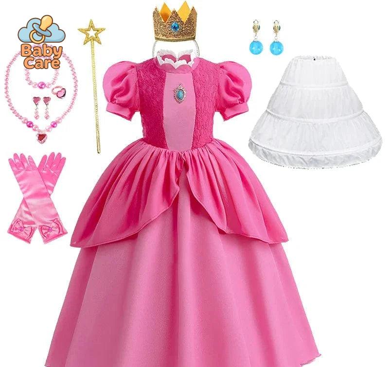 Déguisement Princesse Cosplay Peach Rose Enfant