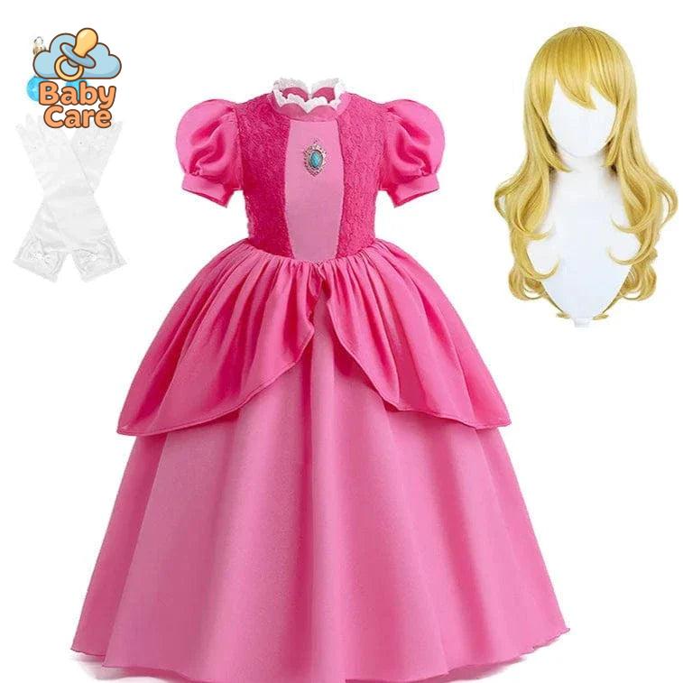 Déguisement Princesse Cosplay Peach Rose Enfant