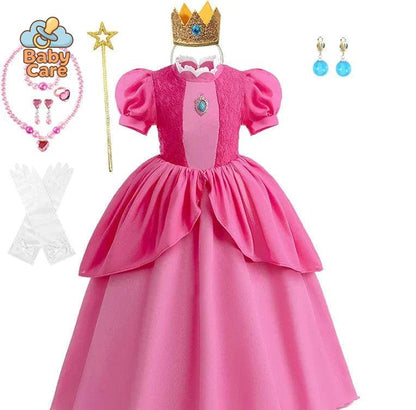 Déguisement Princesse Cosplay Peach Rose Enfant
