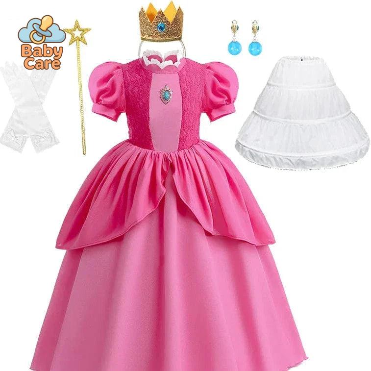 Déguisement Princesse Cosplay Peach Rose Enfant