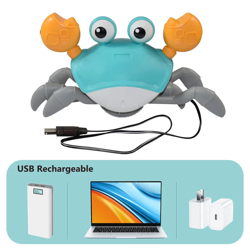 Jouet d’éveil pour bébé crabe rampant avec lumières et musique