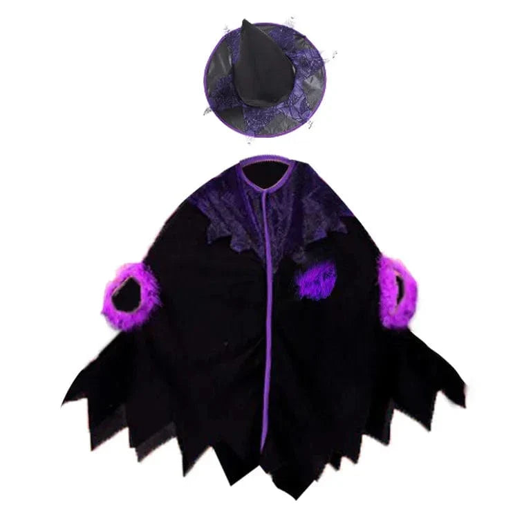 Costume de Sorcière Multicolore Enfant avec Chapeau