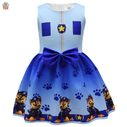 Déguisement robe pat patrouille fille avec cape et masque