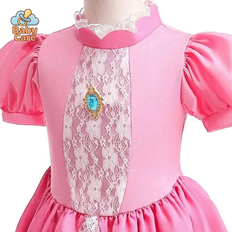 Déguisement Princesse Peach Rose Enfant Cosplay